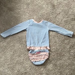Ruffle Butts Girls Long Sleeve Rash Guard Bikini
